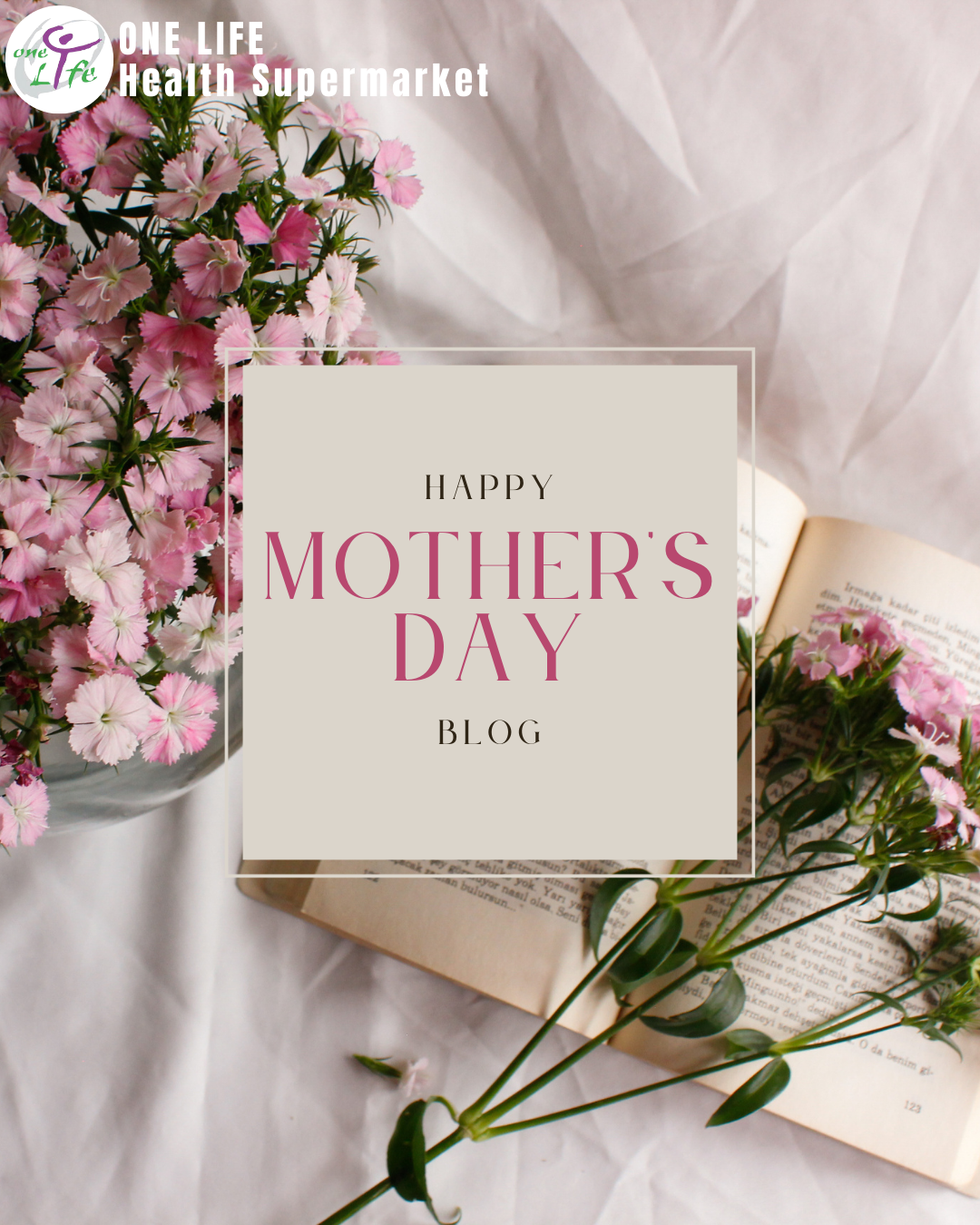 Mother's Day wellness gift guide featuring supplements, teas, and self-care products from One Life Health