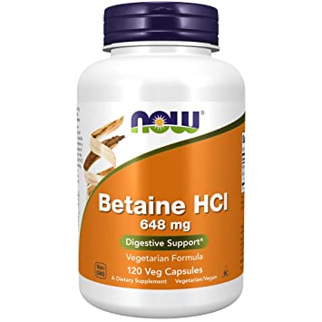 NOW® - Betaine HCl 648 mg - 120 Veg Capsules | One Life Health
