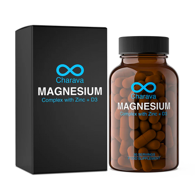 CHARAVA - Magnesium Complex with Zinc + D3 - 60 Capsules