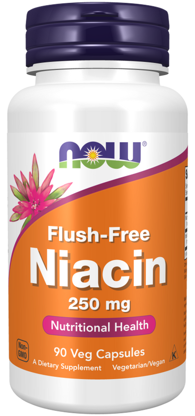 NOW - Flush-Free Niacin 250 mg - 90 Veg Capsules