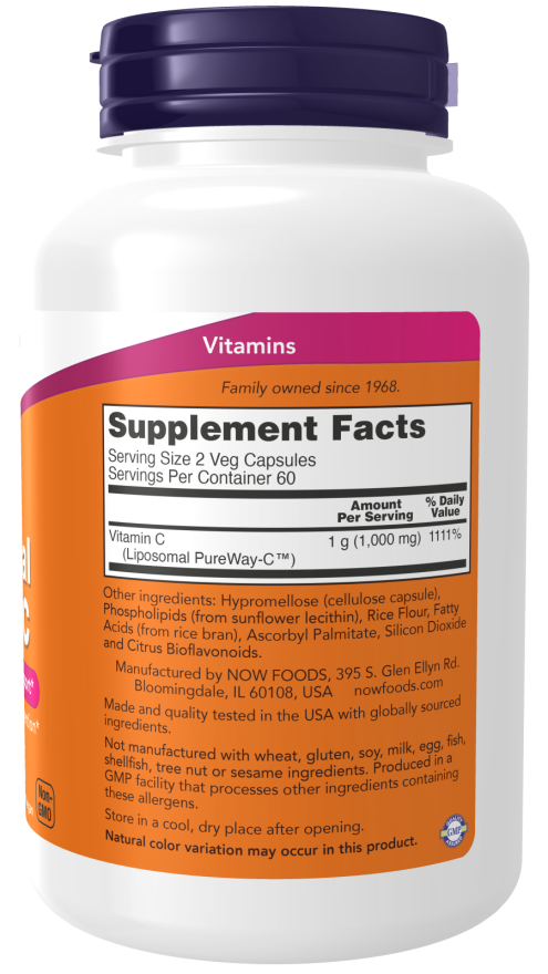 NOW® - Liposomal Vitamin C - 120 Veg Capsules | One Life Health