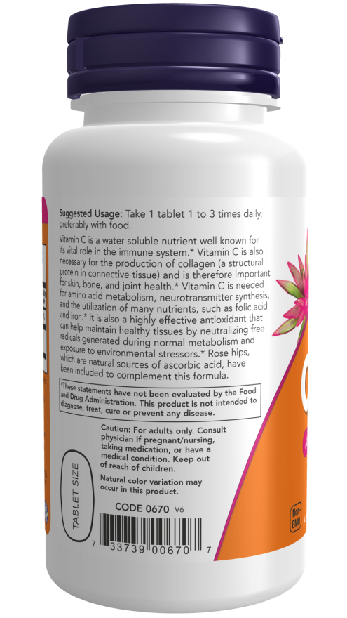 NOW® - Vitamin C-500 - 100 Tablets | One Life Health