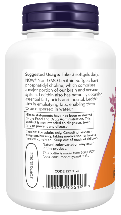 NOW® - Lecithin 1200 mg - 100 Softgels | One Life Health