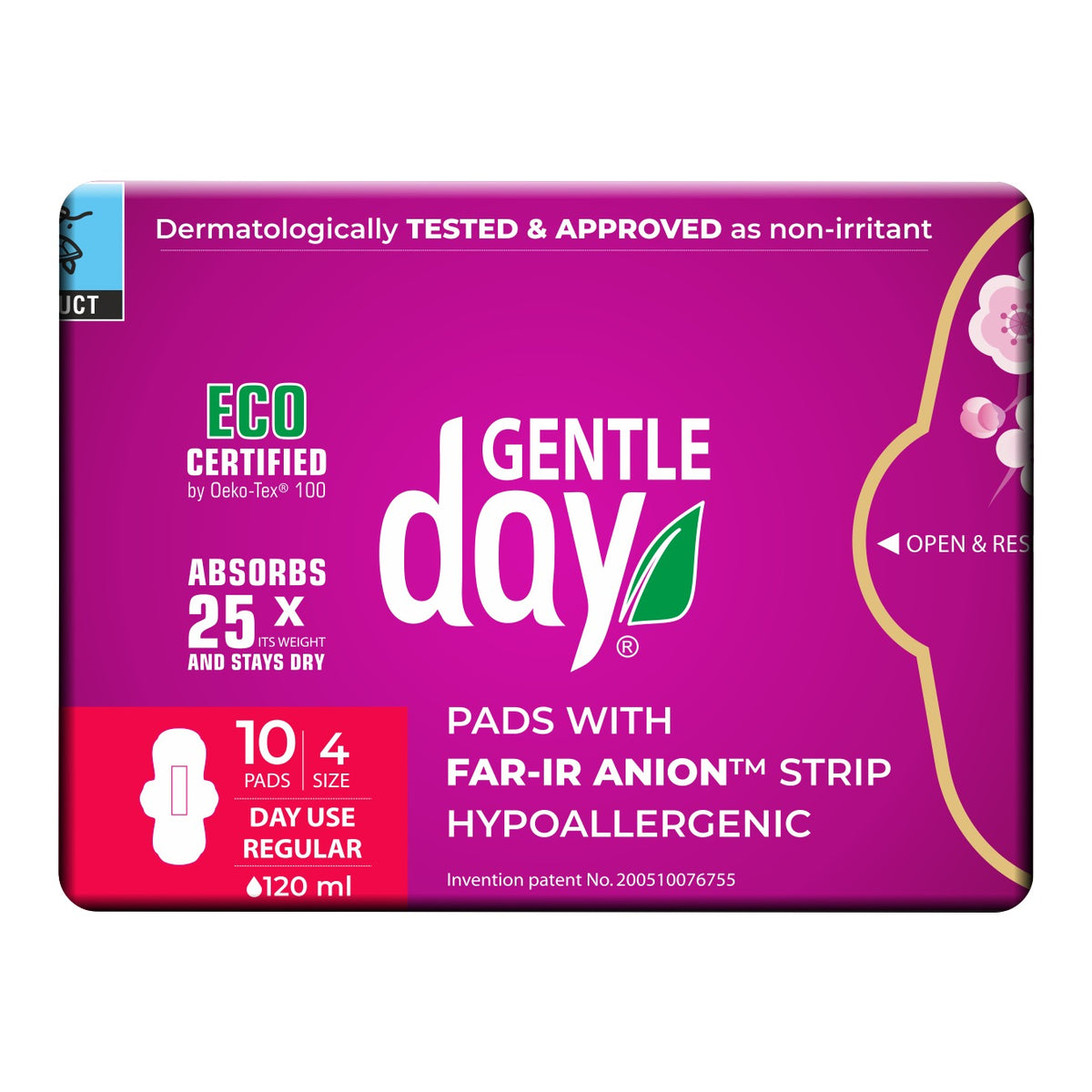 GENTLE DAY - Hypoallergenic Regular Flow Pads - 10 Pads | One Life Health