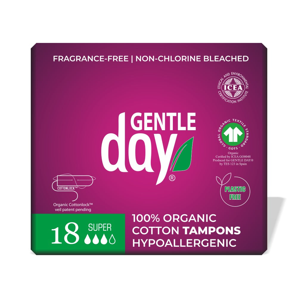 GENTLE DAY - Organic Cotton Super Tampons - 18 Tampons | One Life Health