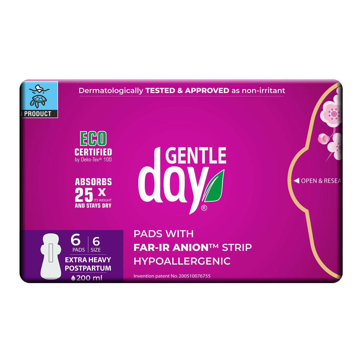 GENTLE DAY - Extra Heavy Flow Maternity Pads - 6 Pads | One Life Health
