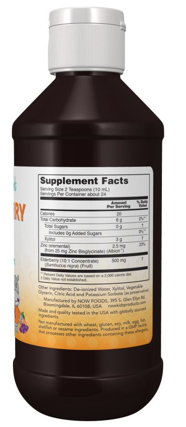 NOW® - Elderberry Liquid for Kids - 237ml | One Life Health