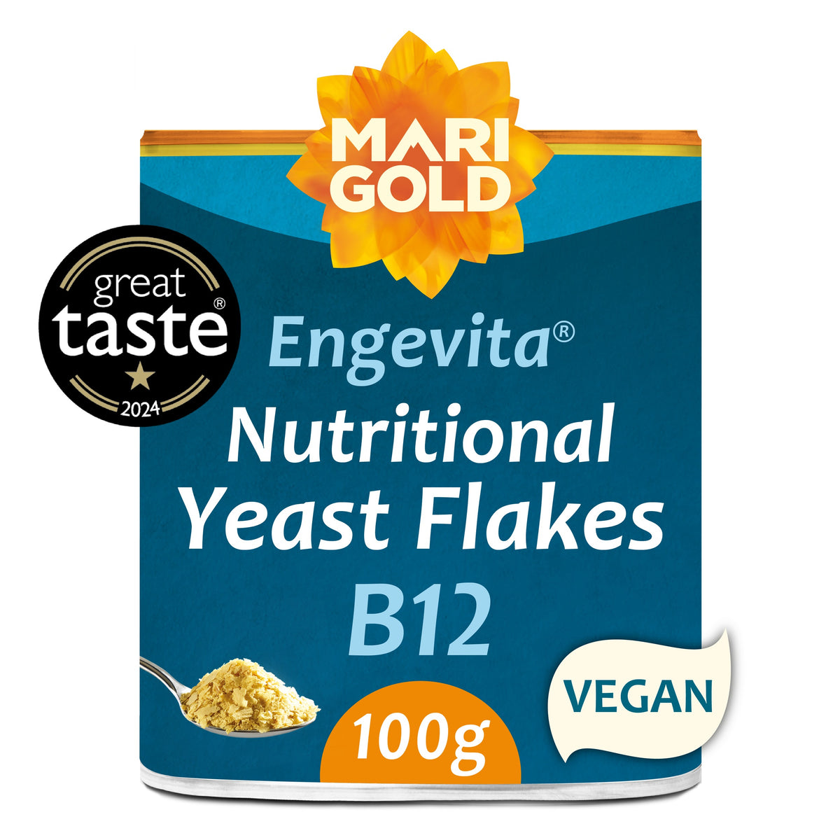 MARIGOLD - Engevita Nutritional Yeast Flakes B12 - 100g | One Life Health