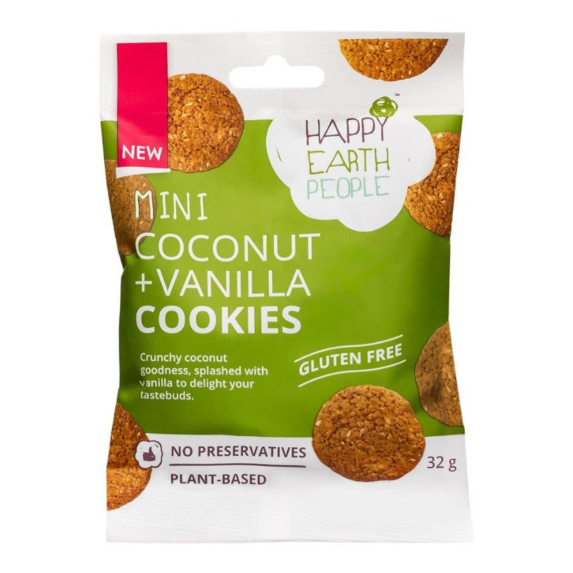 HAPPY EARTH PEOPLE - Coconut & Vanilla Mini Cookies - 32g | One Life Health