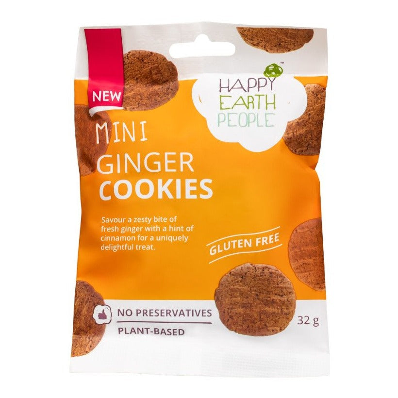 HAPPY EARTH PEOPLE - Ginger Mini Cookies - 32g | One Life Health