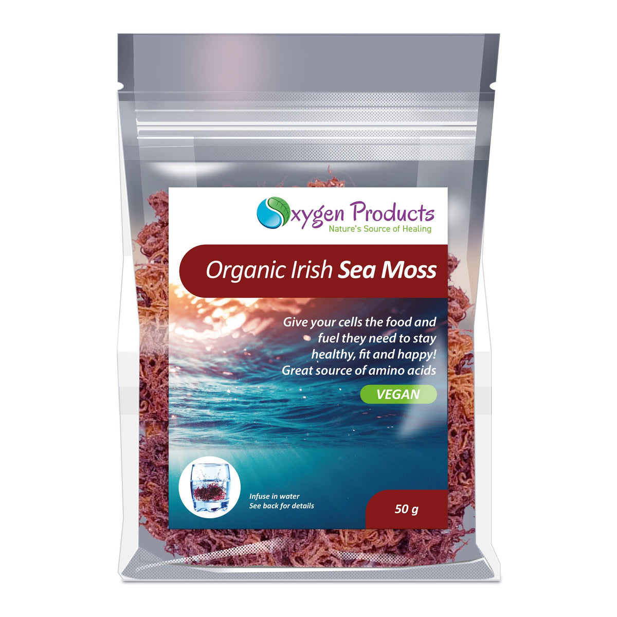 OXYGEN PRODUCTS - Organic Irish Sea Moss - 50g | One Life Health