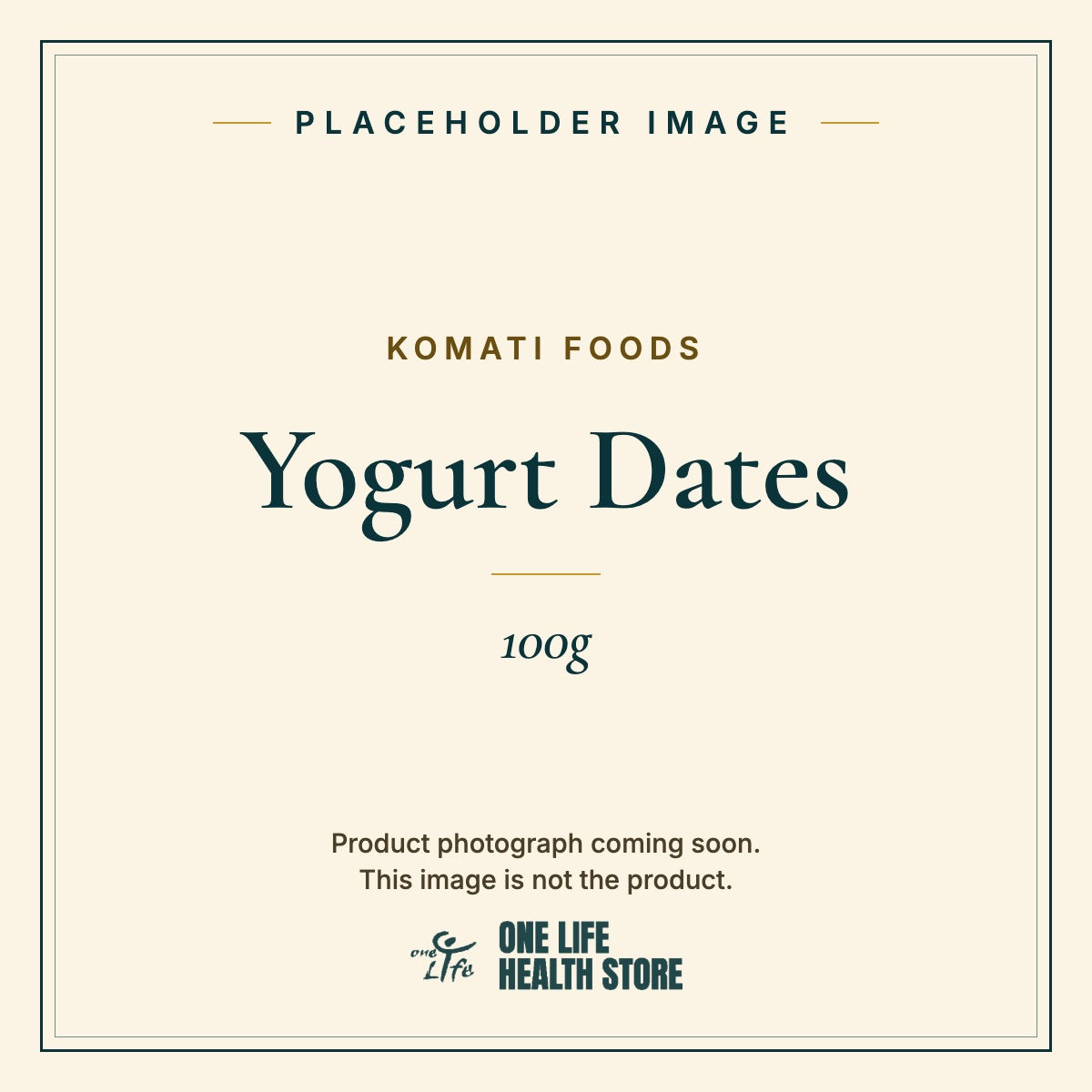 Placeholder image – KOMATI FOODS Yogurt Dates 100g photograph coming soon