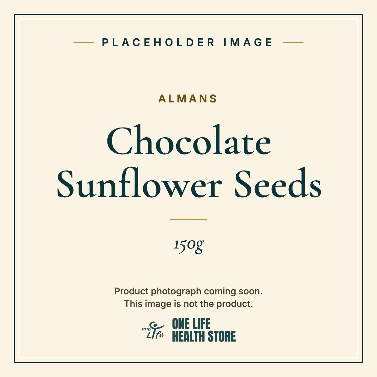 Placeholder image – ALMANS Chocolate Sunflower Seeds 150g photograph coming soon