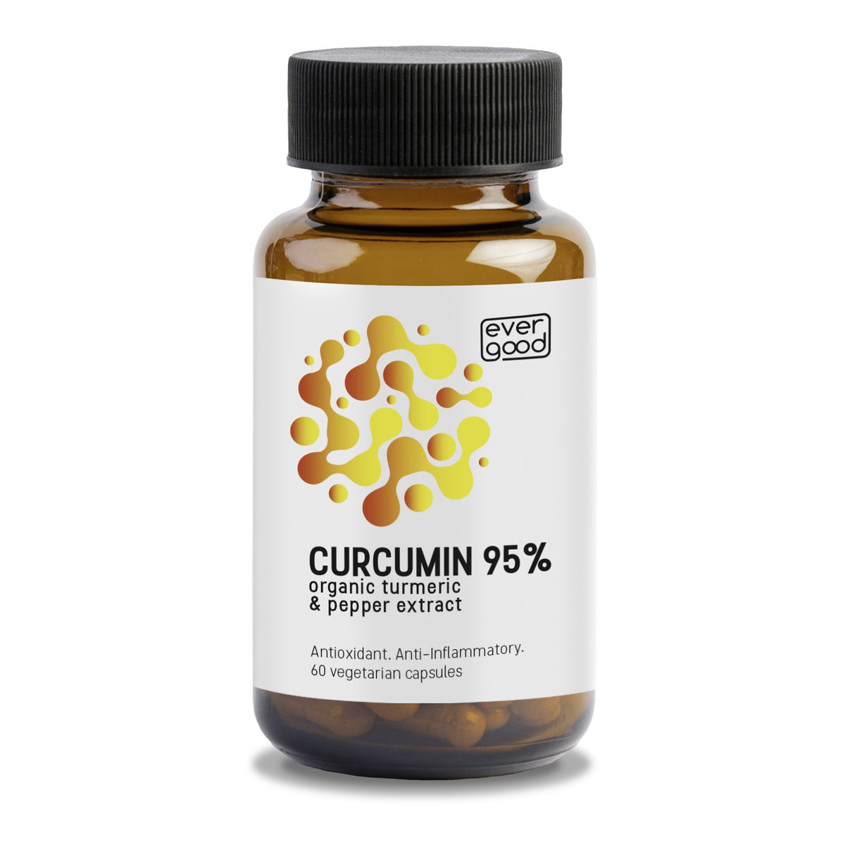 EVER GOOD - Curcumin 95% Organic Turmeric & Pepper Extract - 60 Vegetarian Capsules | One Life Health