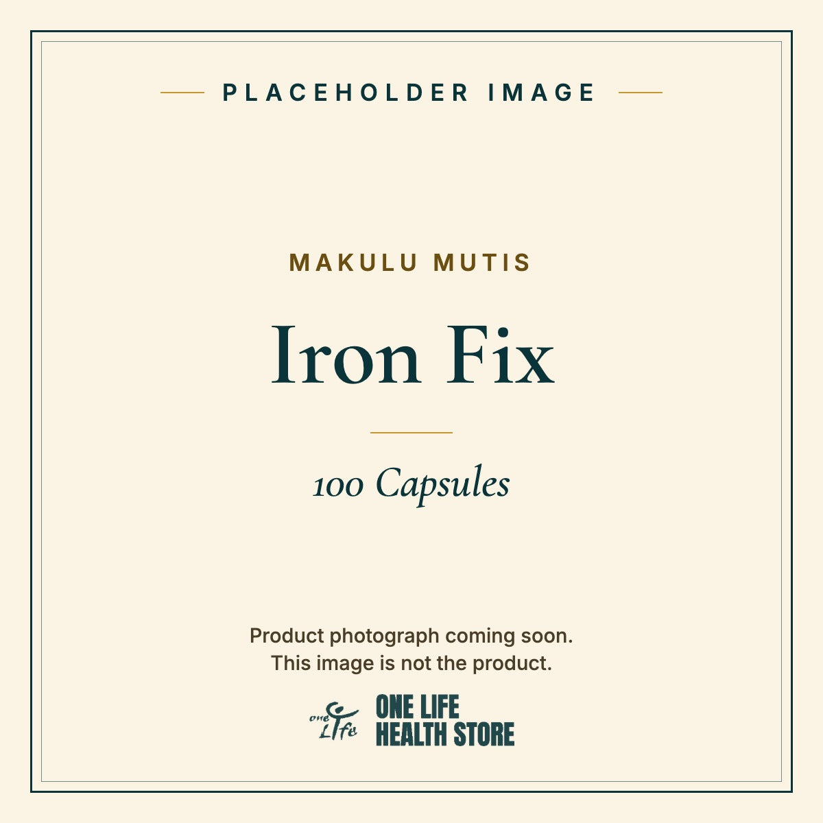 Placeholder image – MAKULU MUTIS Iron Fix 100 Capsules photograph coming soon