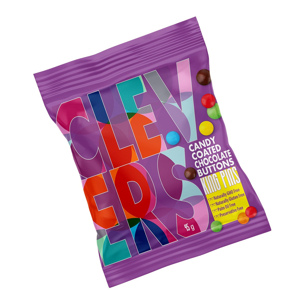 CLEVERS - King Pins Candy Coated Chocolate Buttons - 45g | One Life Health