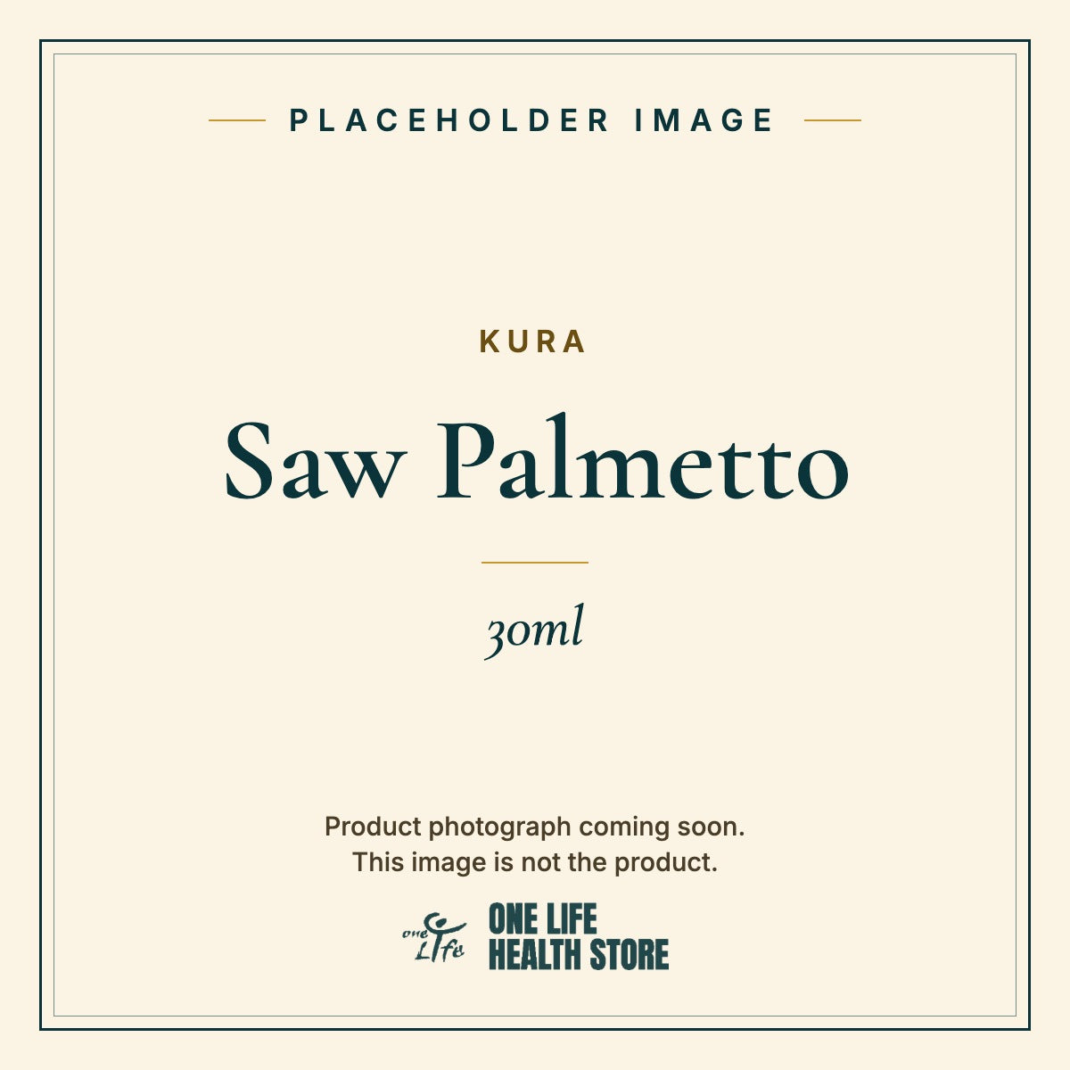 Placeholder image – KURA Saw Palmetto 30ml photograph coming soon