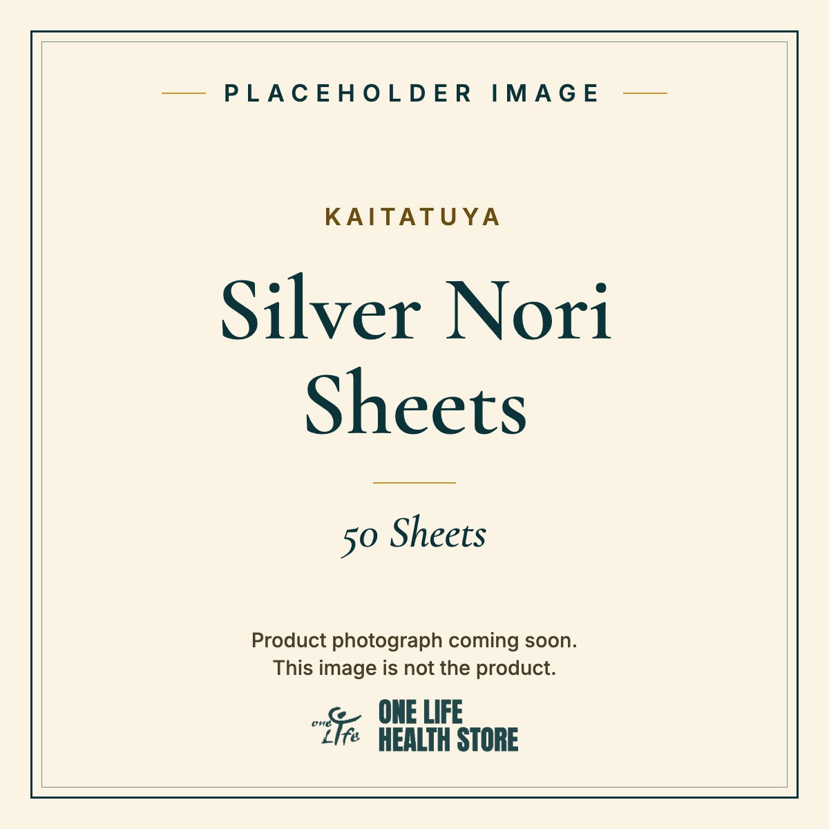 Placeholder image – KAITATUYA Silver Nori Sheets 50 Sheets photograph coming soon