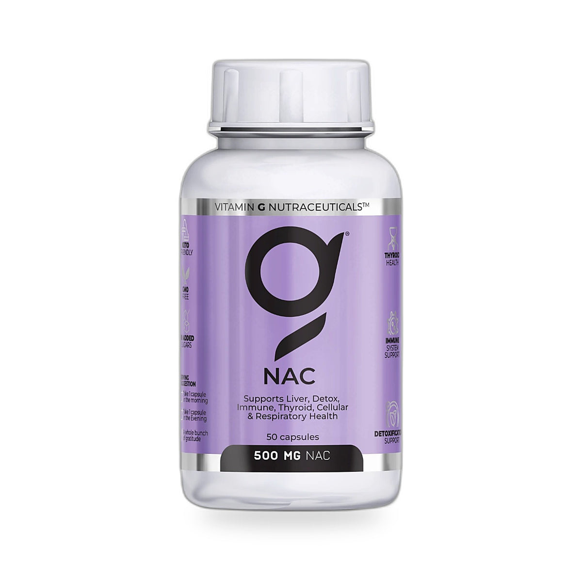 VITAMIN G NUTRACEUTICALS - NAC 500mg - 50 Capsules | One Life Health