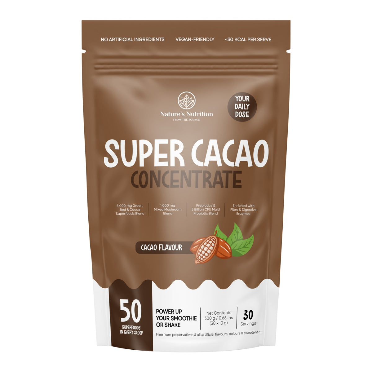 NATURE'S NUTRITION - Super Cacao Concentrate - 300g | One Life Health