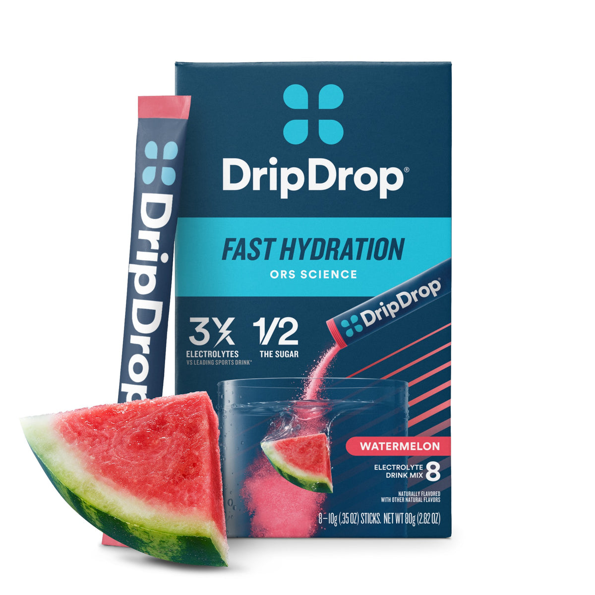DRIPDROP - Electrolyte Hydration Powder Watermelon - 8 Sachets | One Life Health