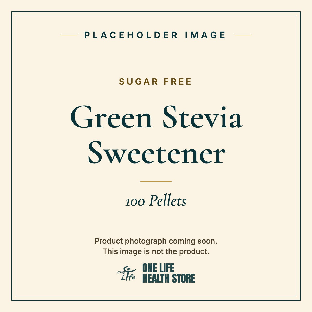 Placeholder image – SUGAR FREE Green Stevia Sweetener 100 Pellets photograph coming soon