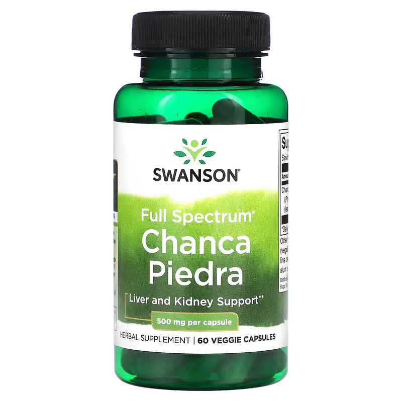 SWANSON - Full Spectrum Chanca Piedra 500 mg - 60 Veg Capsules | One Life Health