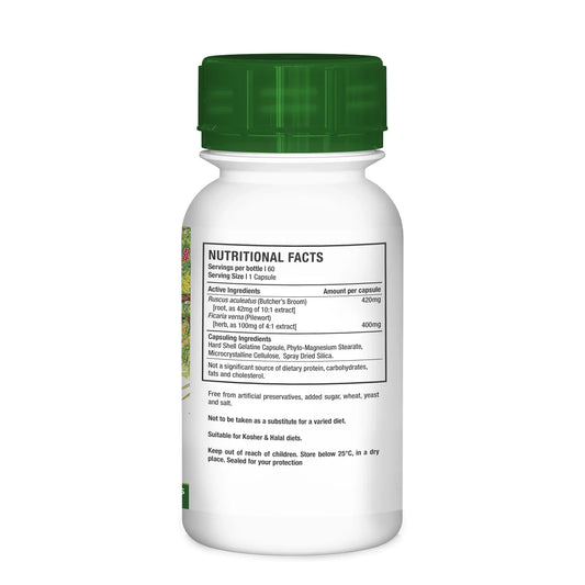 NUTRIHERB - Butcher’S Broom & Pilewort 60 Tablets | One Life Health