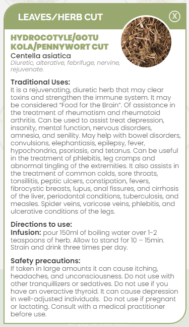 PHARMA GERMANIA - Hydrocotyle-Gotu Kola-Pennywort - 75g | One Life Health