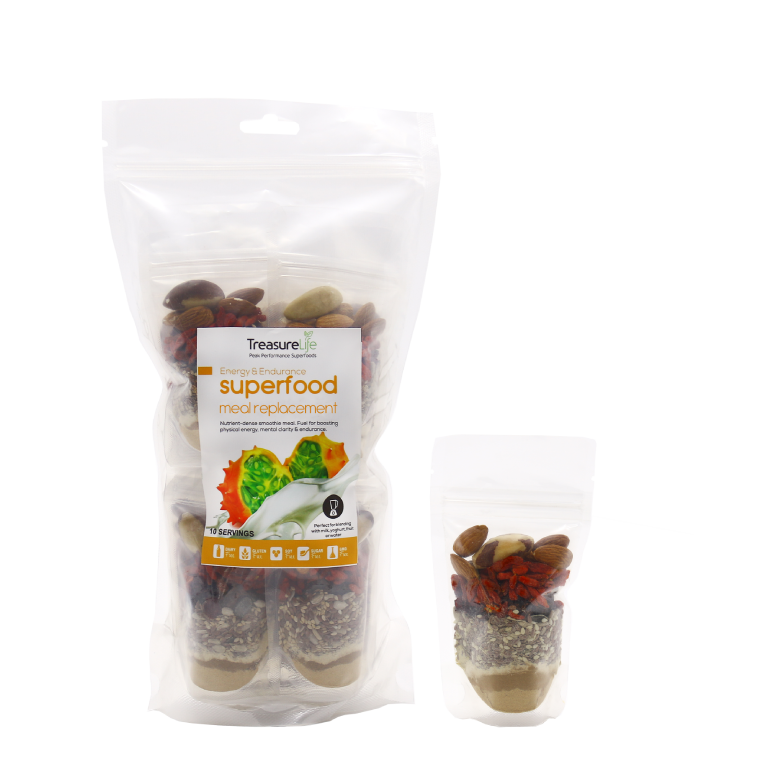 TREASURE LIFE - Energy & Endurance Superfood Meal Replacement - 78g x 10 Servings | One Life Health
