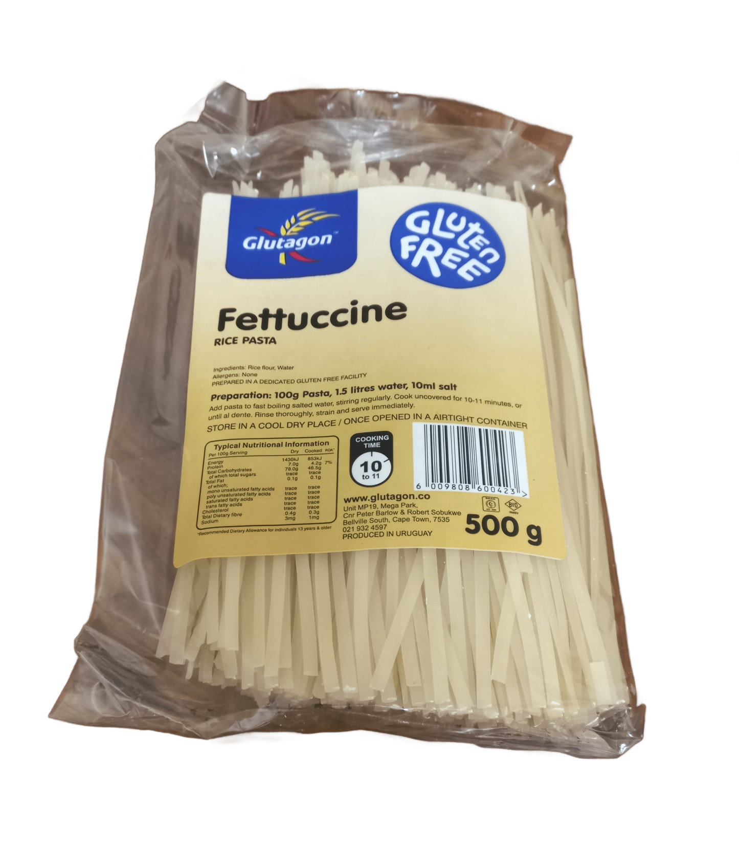 GLUTAGON - Fettuccine Gourmet Rice Pasta Egg Free - 500g | One Life Health