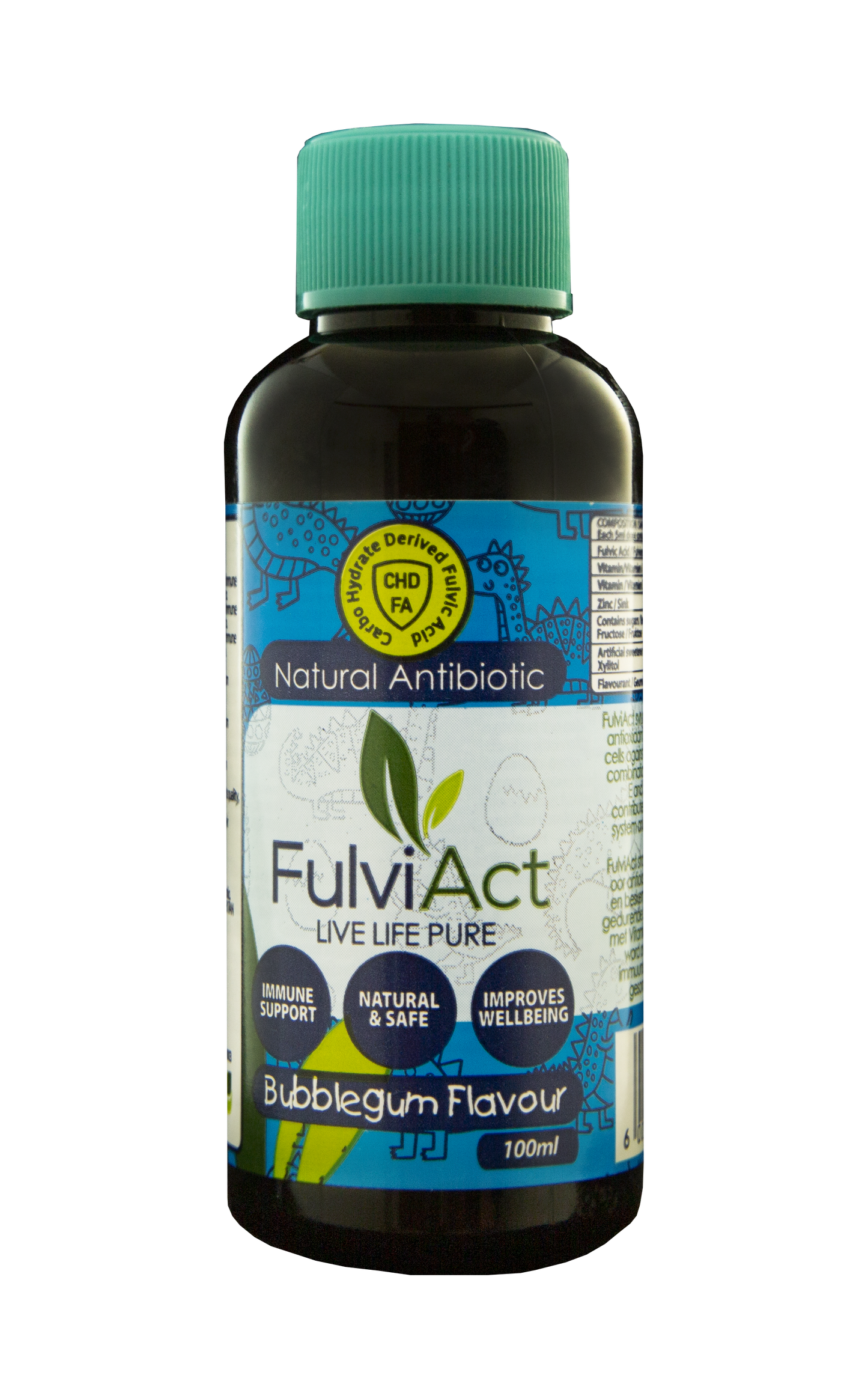 CREDENCE PHARMA - FulviAct Natural Antibiotic Syrup - Bubblegum Flavour 100ml | One Life Health