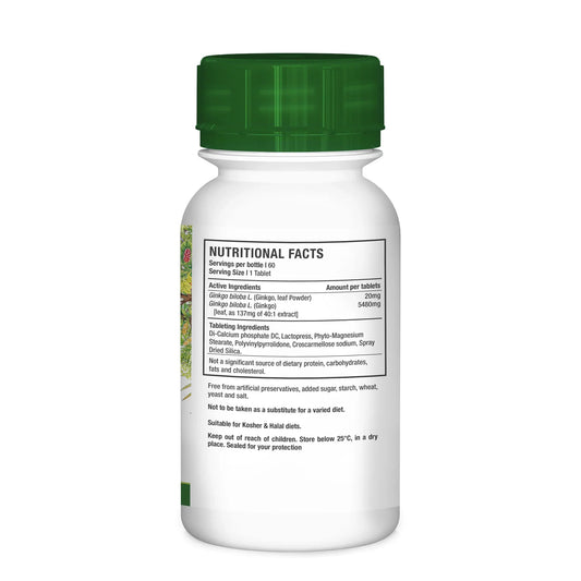NUTRIHERB - Ginkgo Biloba 60 Tablets | One Life Health