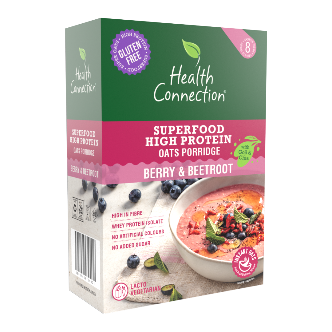 HEALTH CONNECTION WHOLEFOODS - High Protein Instant Oats Berry & Beetroot - 8 x 50g | One Life Health