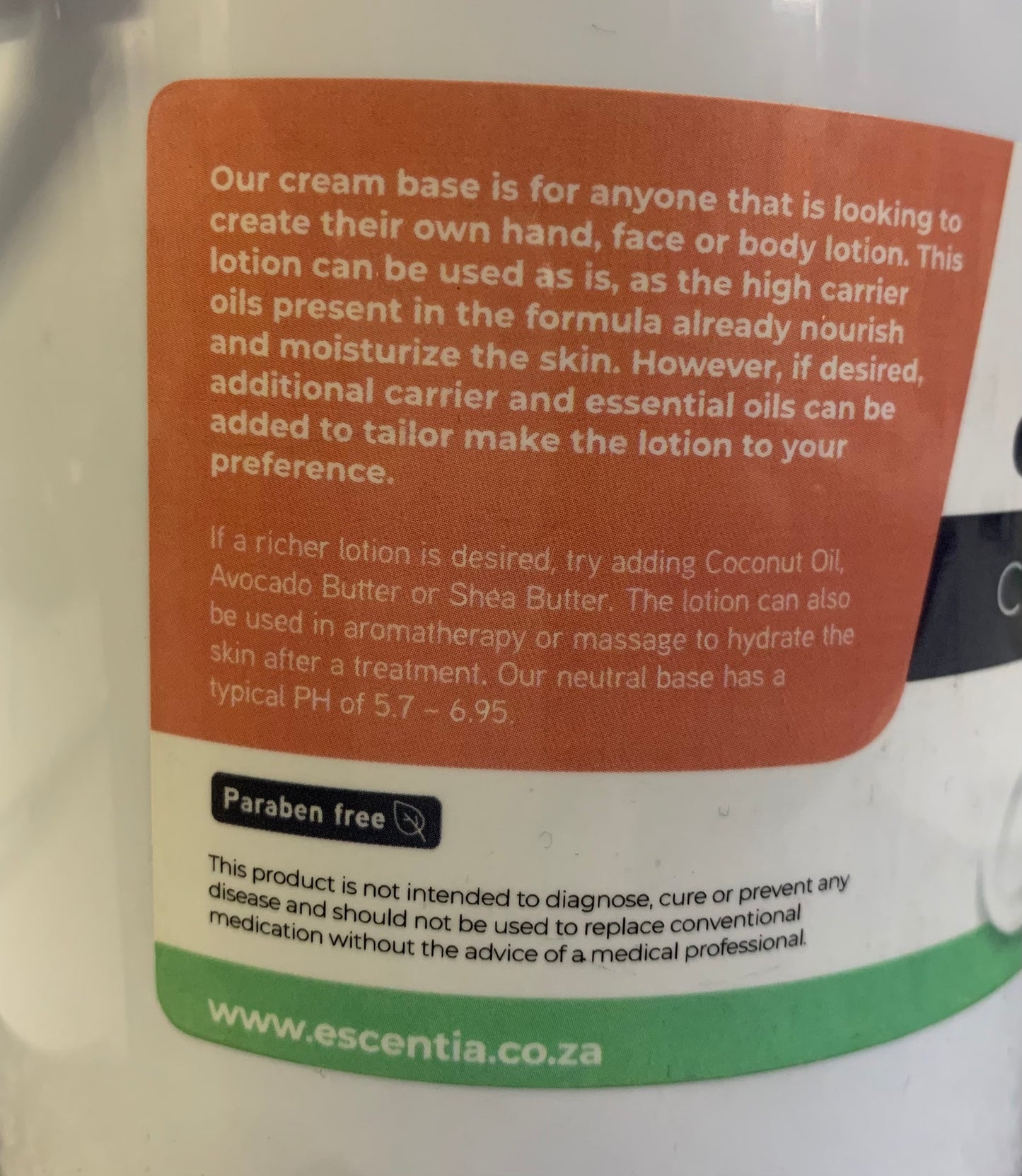 ESCENTIA - Cream Base - 1 Litre | One Life Health