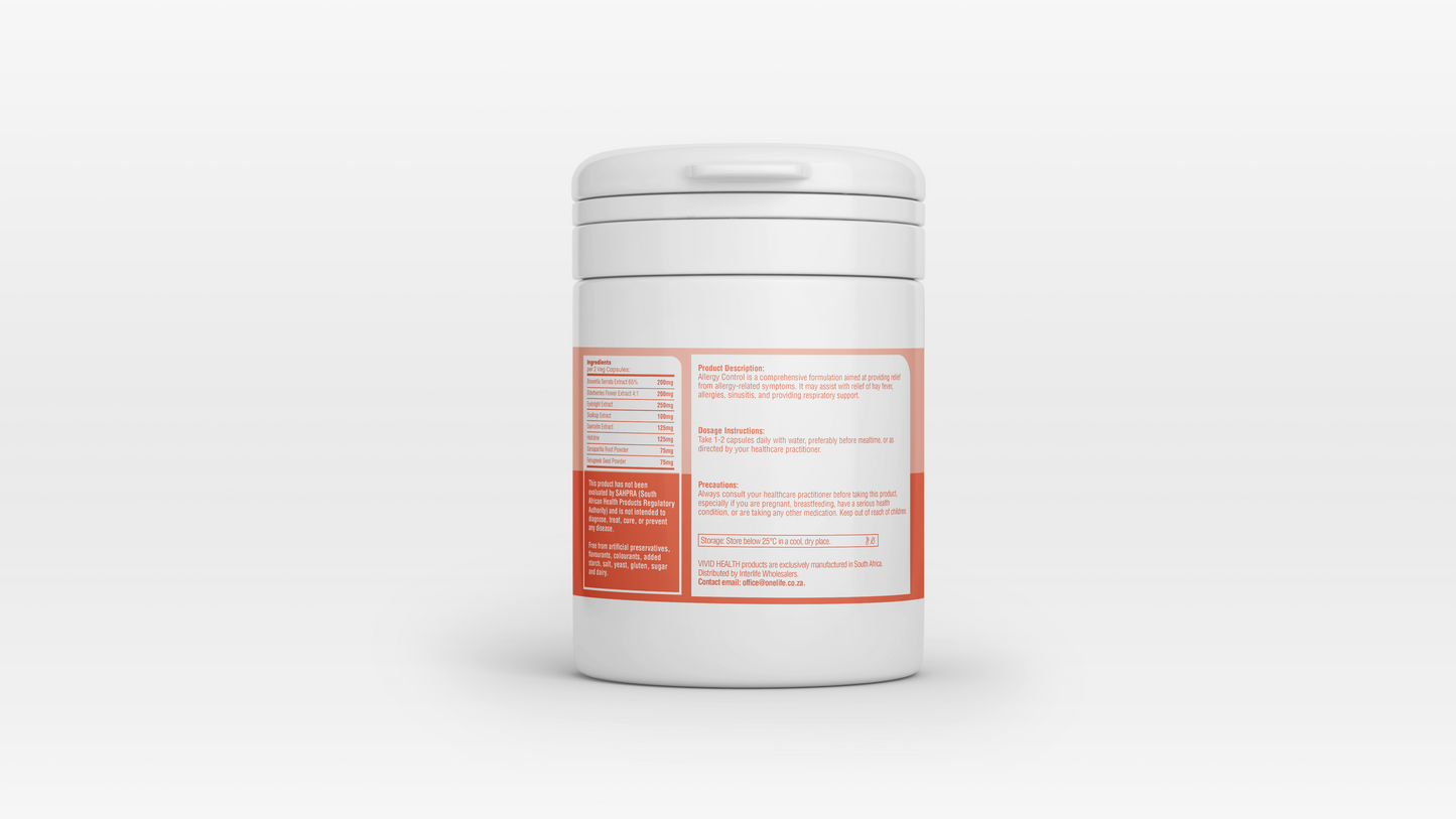 VIVID HEALTH - IMMUNE - Allergy Control 60 Capsules | One Life Health