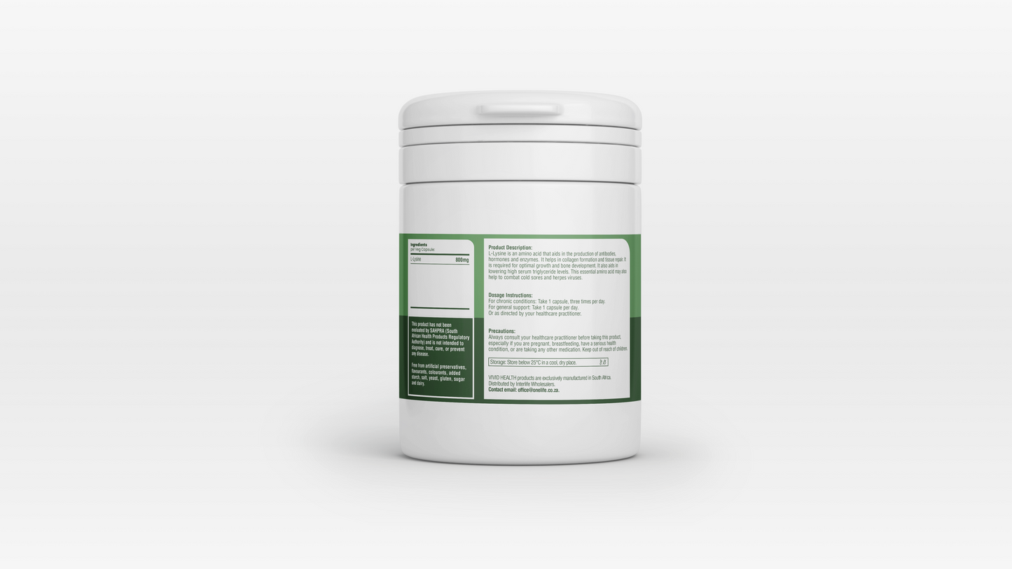 VIVID HEALTH - IMMUNE - L-Lysine 60 Capsules | One Life Health