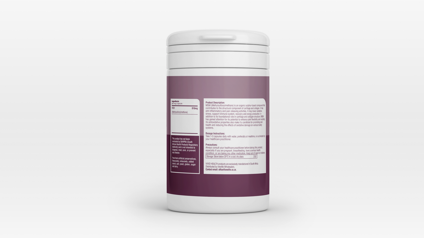 VIVID HEALTH - VIVID BODY - MSM 90 Capsules | One Life Health