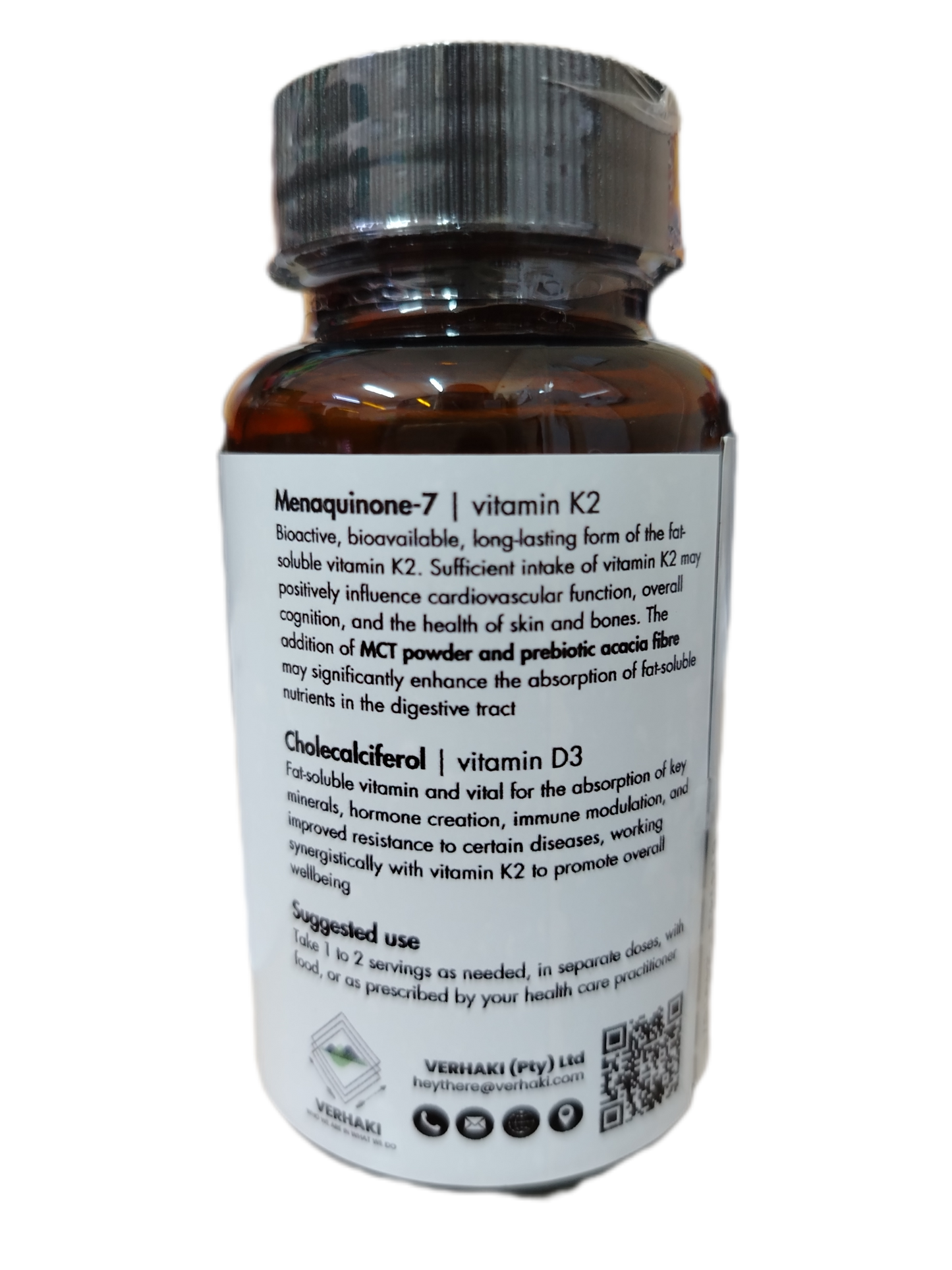 Verhaki K2ciferol Vitamin K2 and D supplement 60 capsules bottle