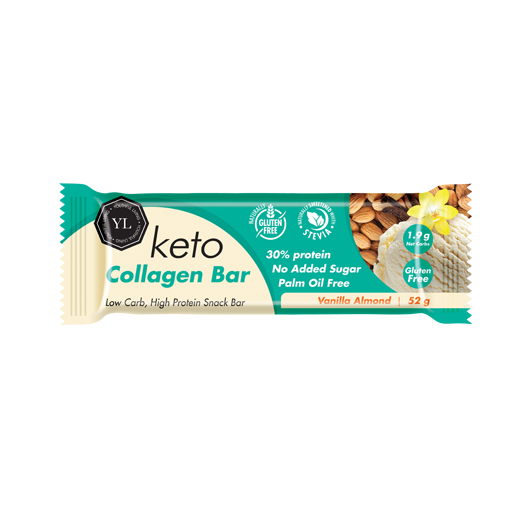 YOUTHFUL LIVING - Keto Collagen Bar Vanilla Almond - 52g | One Life Health