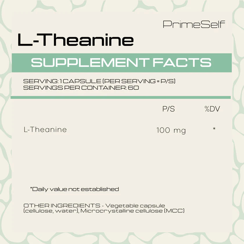 PRIMESELF - L-Theanine - 60 Veg Capsules | One Life Health