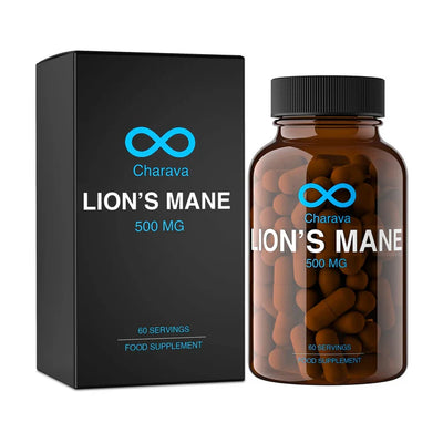 CHARAVA - Lions Mane Mushroom 500 mg - 60 Veg Capsules