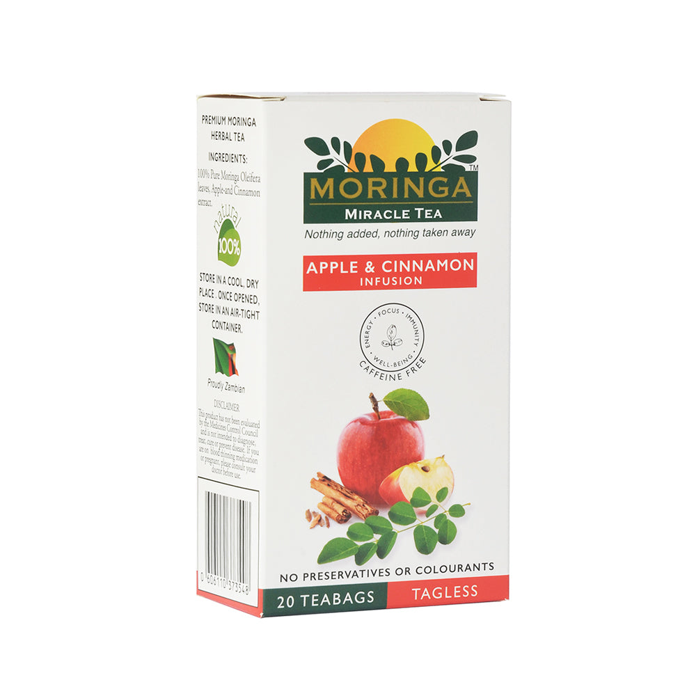 MORINGA INITIATIVE - Moringa Tea Apple & Cinnamon - 20 Bags | One Life Health