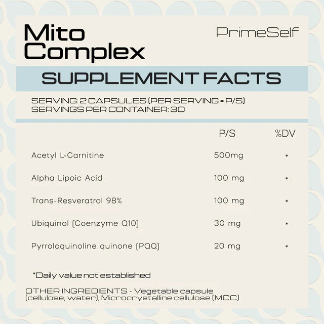 PRIMESELF - Mito Complex - 60 Veg Capsules | One Life Health