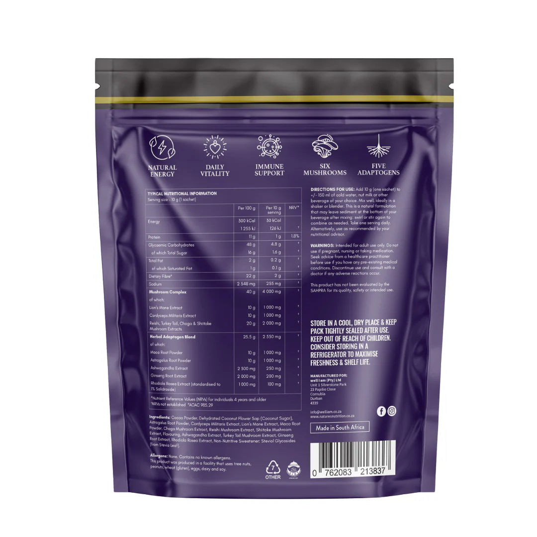 NATURE'S NUTRITION - Mega Shrooms and Adaptogens - 300g (30×10g Sachets) | One Life Health