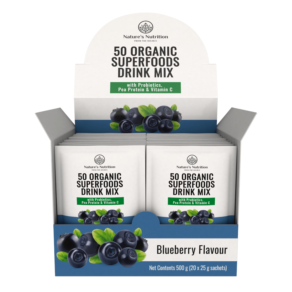 NATURE'S NUTRITION - Blueberry Superfoods Drink Mix - 25g Sachet | One Life Health