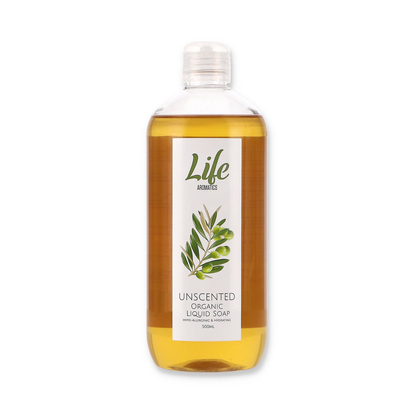 LIFE AROMATICS - Unscented Organic Liquid Castile Soap - 500ml | One Life Health