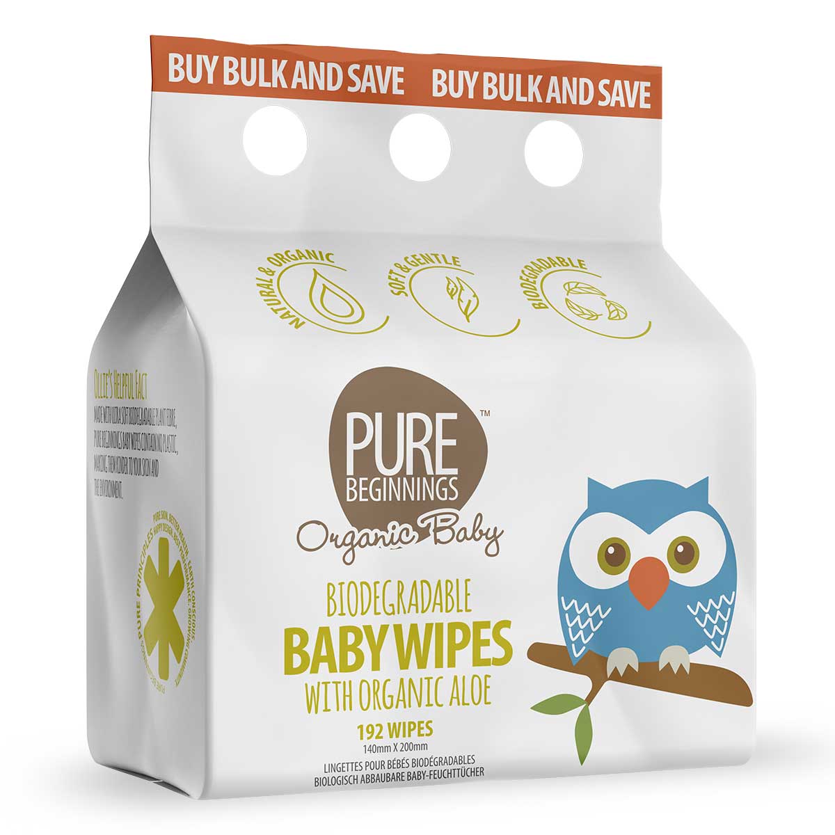 PURE BEGINNINGS - Baby Wipes - 192 Pack | One Life Health