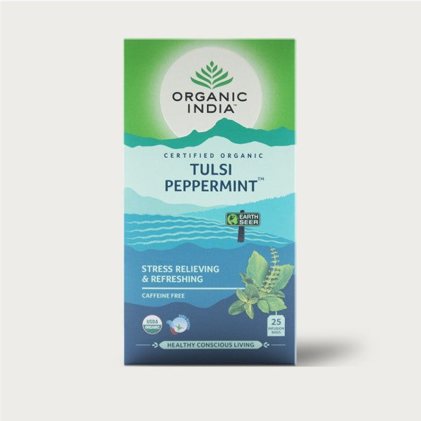ORGANIC INDIA - Tulsi Peppermint Tea - 25 Tea Bags | One Life Health