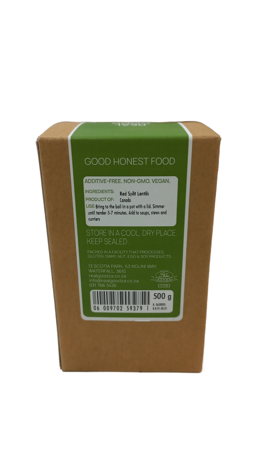 REAL GOOD - Red Split Lentils - 500g | One Life Health